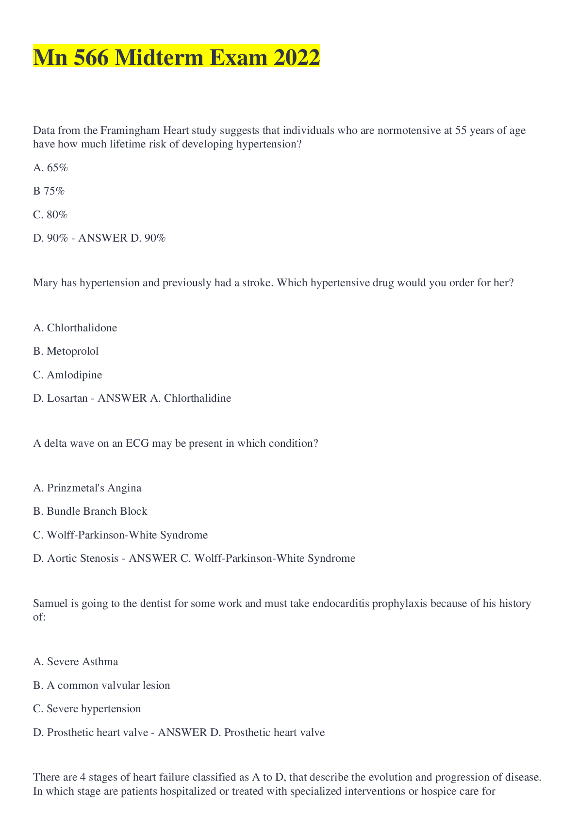 Preview image of Mn 566 Midterm Exam 2022 document